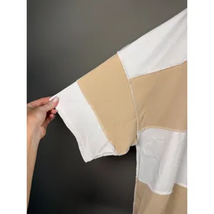 Aemi + Co Polly Color Block Top Neutral Coastal Grandmother‎ Relaxed Medium thumbnail 3