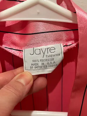 Jayre Hot Pink Satin Pinstripe Kimono Robe gently worn thumbnail 3