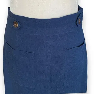 ModCloth Skirt Navy Blue Patch Pocket Straight Knee Length Pencil‎ Nautical Prep thumbnail 2