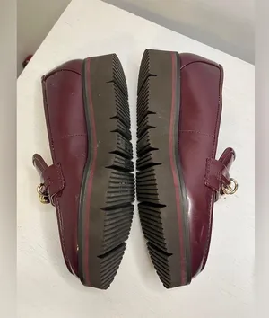 Alex Marie Patent Burgundy Eva Platform Loafers Size 8.5 Academia Preppy thumbnail 9