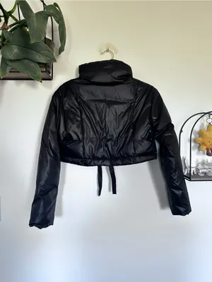 Gap Y2K 2006 Black Cropped Puffer Jacket Size XS thumbnail 2