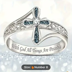 Cross Ring Size 8 NWT Silver thumbnail 2
