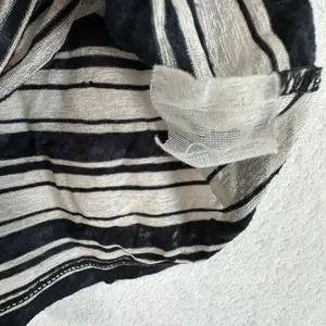 Lily Bleu Beach Striped Hooded Tunic Dress Black White Burnout Mini Coverup thumbnail 5