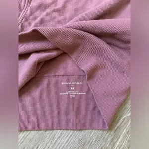 Banana Republic Workout Ribbed Fitted Crop Tank Top Mauve Purple Size XS thumbnail 6