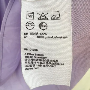 & Other Stories Lily White Lilac Purple Large (L) Ruffle Blouse Neck Bow Preppy thumbnail 7