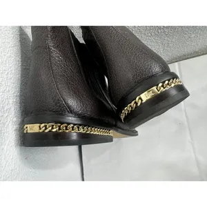 Michael Kors Chelsea boot with pebbled leather and stylish chain thumbnail 4