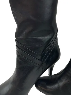 -Sean Ling Nigiri Boots Womens Sz 5.5 Black Buttery Soft Leather Heeled Pull On thumbnail 7