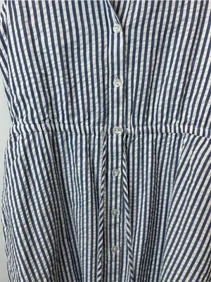 Appleseed's PS Blue and White Striped Sleeveless Midi Shirt Dress thumbnail 5