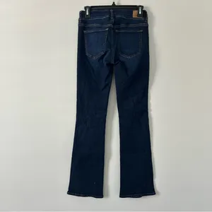 American Eagle Mid Rise Next Level Stretch Double Button Dark Wash Denim Flare 2 thumbnail 2
