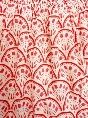 Mon Coco Lucy Convertible Smocked Tiered Maxi Midi Dress Red Vines Block Print thumbnail 8