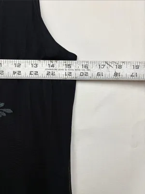 Abercrombie & Fitch size medium Black Tank Mini Dress Gray Embroidery bead y2k thumbnail 5