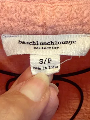 beachlunchlounge Coral Crinkle Button-Down Shirt thumbnail 5