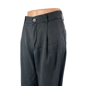 Zara Women's Black High Rise Pleated Relaxed Straight Leg Trousers Pants Size S thumbnail 2