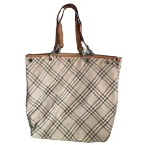 Burberry Blue Label Check Leather Trim Bucket Tote thumbnail 2