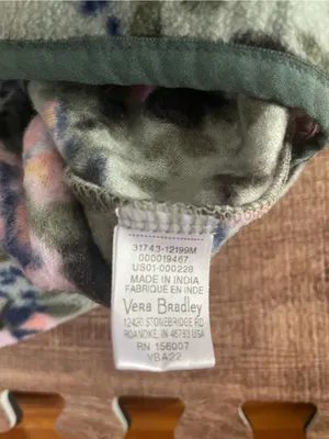 Vera Bradley Floral Fleece Pull Over with Snap Collar Size Medium thumbnail 5