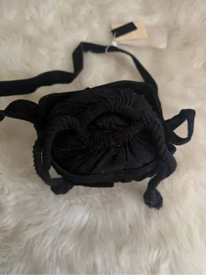 Zara Black Drawstring Crossbody Bag thumbnail 4