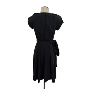 Diane Von Furstenberg Peyton Wrap Dress Puff Sleeve Knee Length Black 4 thumbnail 6