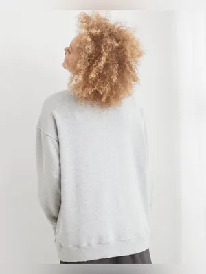 Aerie Lace Up Oversized Crew Sweatshirt in Gray Size Medium thumbnail 4