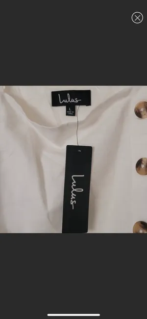 Lulus NWT  Louetta White Button-Down Mini Dress -L thumbnail 7
