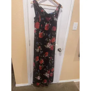 LULUS Teagan Floral Print Off the Shoulder Velvet Dress SIZE L thumbnail 2