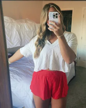 Aerie White V-Neck Crop Top thumbnail 1