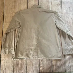 Skims Poplin Sleep Button Up Top Unisex Size Large Gray‎ Long Sleeve Loungewear thumbnail 6