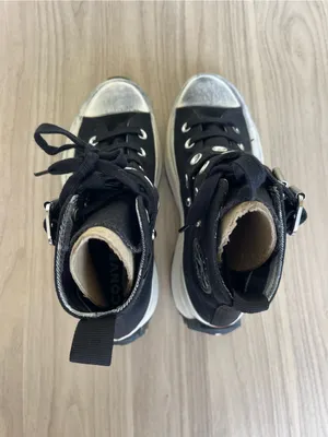 Converse Black Platform High-Top Sneakers with Silver Buckles thumbnail 4