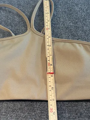 CSB Crop Shop Boutique Tan Strappy Padded Sports Bra Size L Yoga Workout Gym thumbnail 6