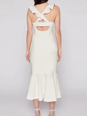NWT Likely Hara White Ruffle Mermaid Midi Dress 2 thumbnail 2