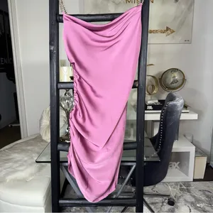ASTR The Label Trista Satin Mini Dress in Mauve Pink with Gold Chain Straps thumbnail 7