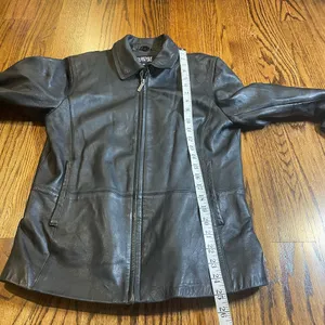 Blassport Women's Vintage Black Genuine Leather Zip-Up Jacket thumbnail 2