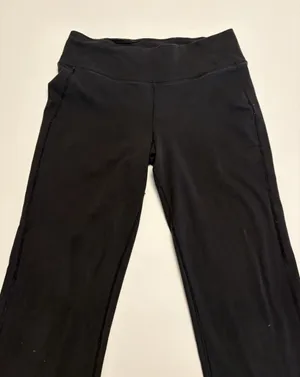 Nike Women Dri-FIT Yoga Pants | Wide Leg Black Athletic Lounge | Medium thumbnail 1