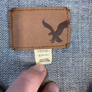 American Eagle Outfitters Denim Oversized Jacket Hand Painted Lion Size S thumbnail 4