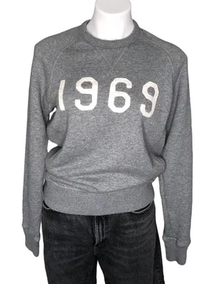 GAP 1969 Retro Spellout 80s‎ Pullover Sweatshirt Crewneck Logo Size Small thumbnail 1