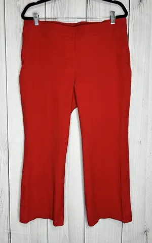 SPANX Pants Womens Sz XL (36x24) Red Polished Kick Flare Cropped Pull On 20367Q thumbnail 1