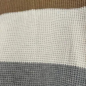 Gray and White Chunky Knit Cardigan Sweater thumbnail 6