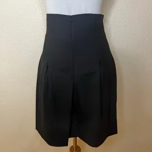 Jenni Kayne Wool blend high waist pencil skirt black pinstripe silk lined NEW 8 thumbnail 2