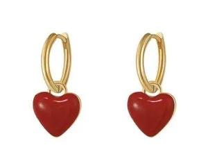 Love heart dangle drop earrings for women thumbnail 2
