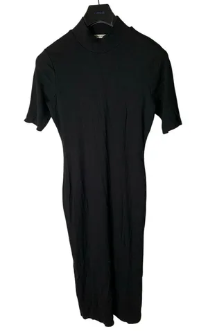 Marine Layer ribbed short sleeve dress black women's size large thumbnail 1