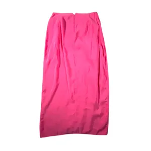 Zara Midi Skirt Womens Small Vibrant Pink‎ Faux Wrap Side Knot Summer thumbnail 2
