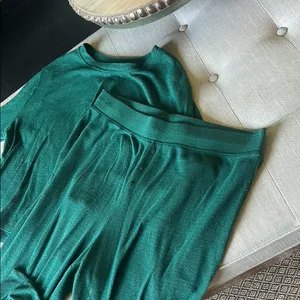 Stars Above Green Sparkly Two Piece Pajamas Set Size XXL thumbnail 5