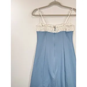 Reformation Mini Dress Blue Sadie Knit Cami Two Tone Organic Cotton Stretch XS thumbnail 7