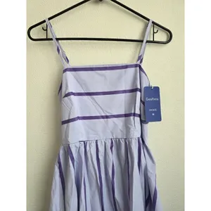 ChouYatou Purple Stripe Maxi Sundress NEW Women Size Medium As Seen On tiktok thumbnail 3