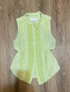 Anthropologie Lace Button Up Vest thumbnail 3