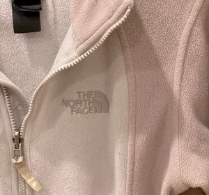 North Face Tan Cream Colorblock Fleece Jacket Coat All Season M thumbnail 4