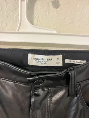Abercrombie Black Vegan Leather Pants thumbnail 3