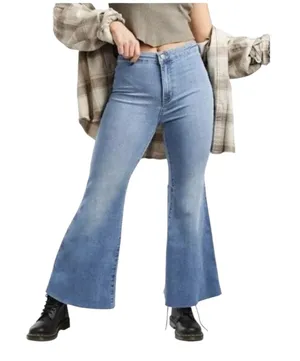 Free People Women's Size 31 Youthquake Crop Flare‎ Jeans Medium Wash thumbnail 1
