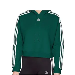 Adidas Green Three Stripe Cropped Cotton Sweater | XL thumbnail 3