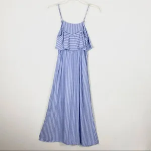 After Market Light Blue & White Striped Midi Dress thumbnail 4