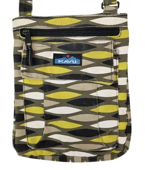 Kavu Crossbody Bag Purse Adjustable Strap Compact Hipster‎ Bag Cotton Canvas thumbnail 1